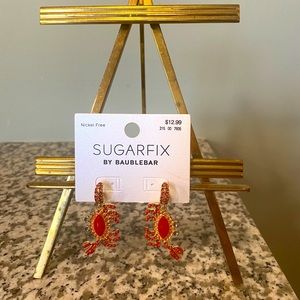 Rhinestone Dangle Crab Earrings